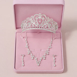 Women's Zinc Alloy Water Drop Bridal Wedding Crown Jewelry Sets