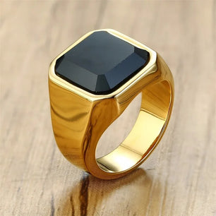 Men's Metal Stainless Steel Round Trendy Channel Setting Rings