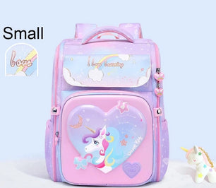 Kid's Girl Polyester Zipper Closure Unicorn Pattern School Backpack