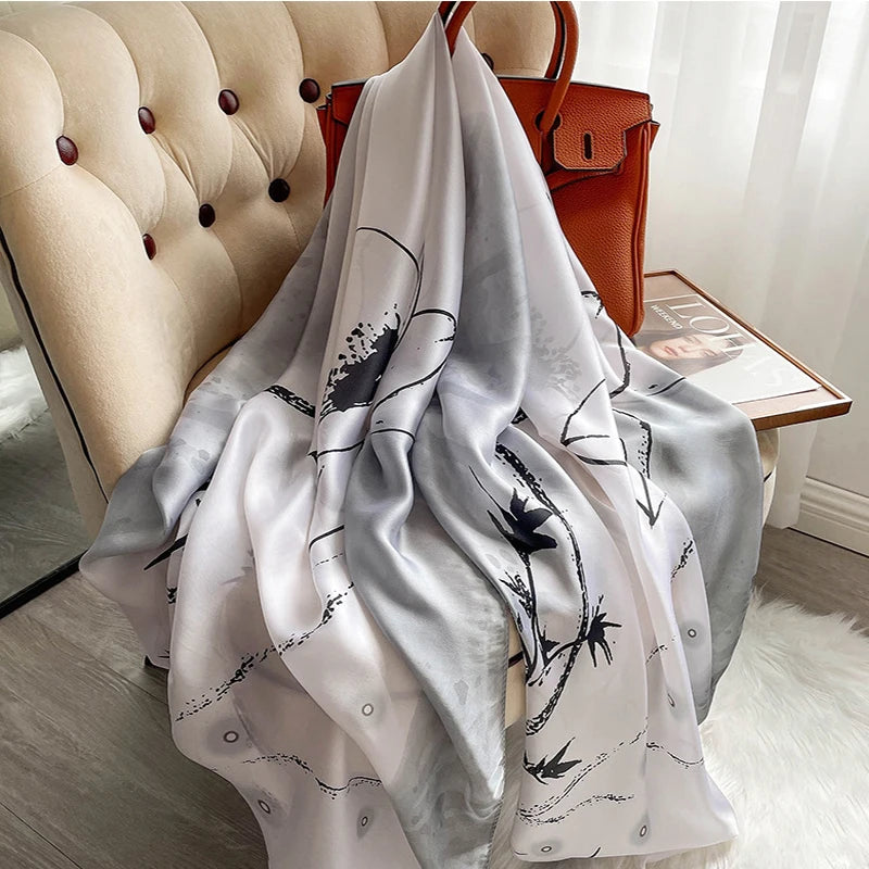 Women's Polyester Neck Wrap Printed Pattern Luxury Beach Scarves