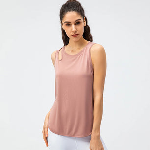 Women's Polyester O-Neck Sleeveless Breathable Yoga Workout Top