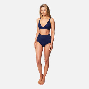 Women's Polyester High Waist Swimwear Solid Pattern Bikini Set