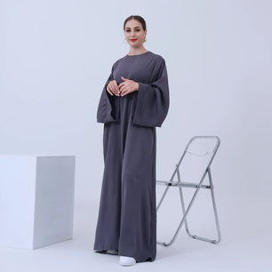 Women's Arabian Polyester Full Sleeves Solid Pattern Casual Abaya