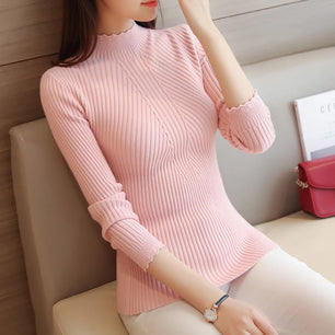 Women's Acrylic O-Neck Full Sleeves Knitted Pullovers Sweater