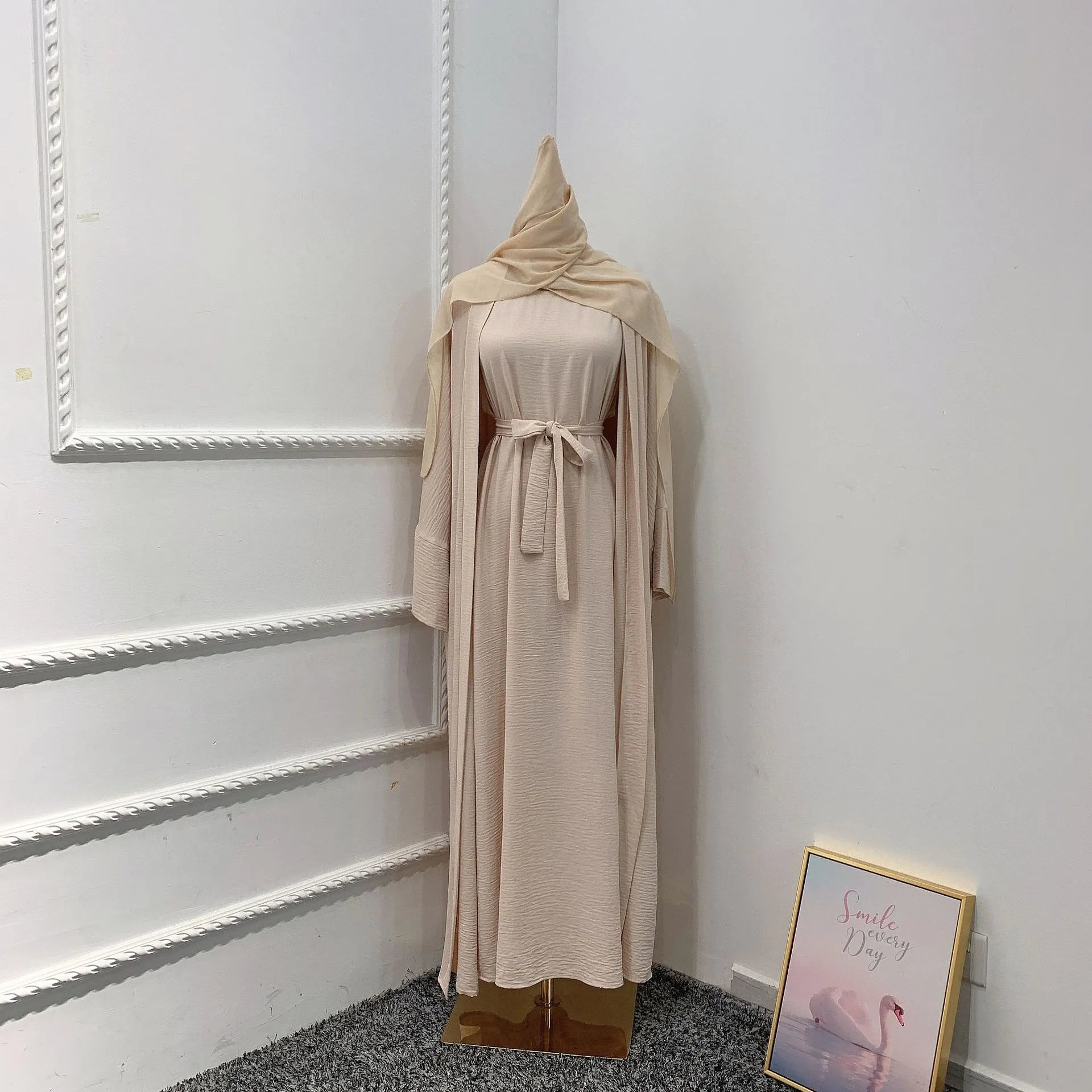 Women's Arabian Polyester Full Sleeve Solid Casual Wear Abaya