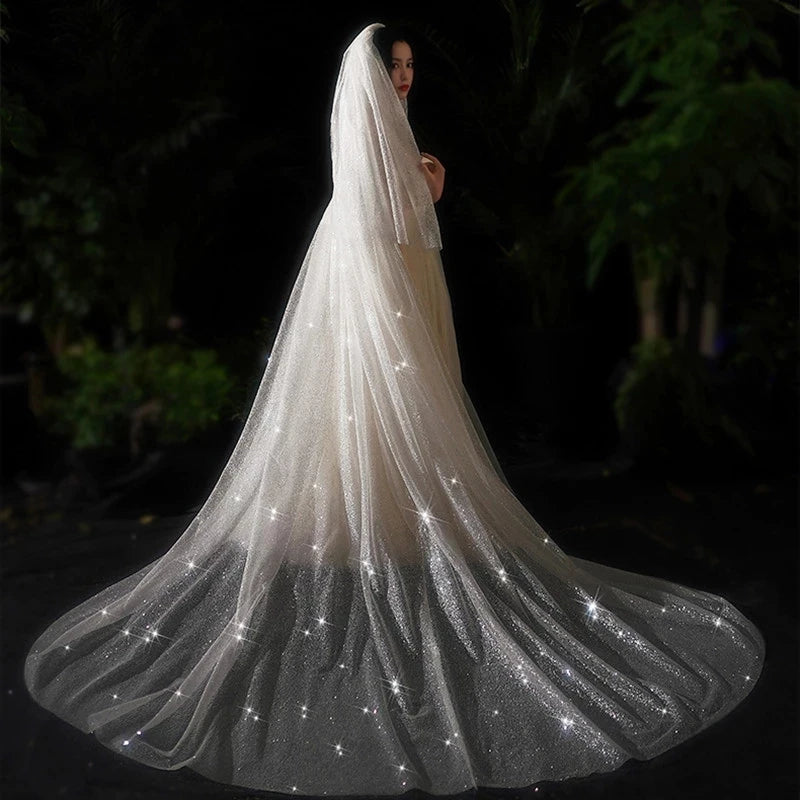 Women's Polyester Cut Edge Two-Layer Cathedral Wedding Veils