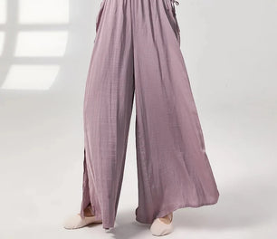 Women's Polyester Elastic Closure Solid Pattern Casual Trousers