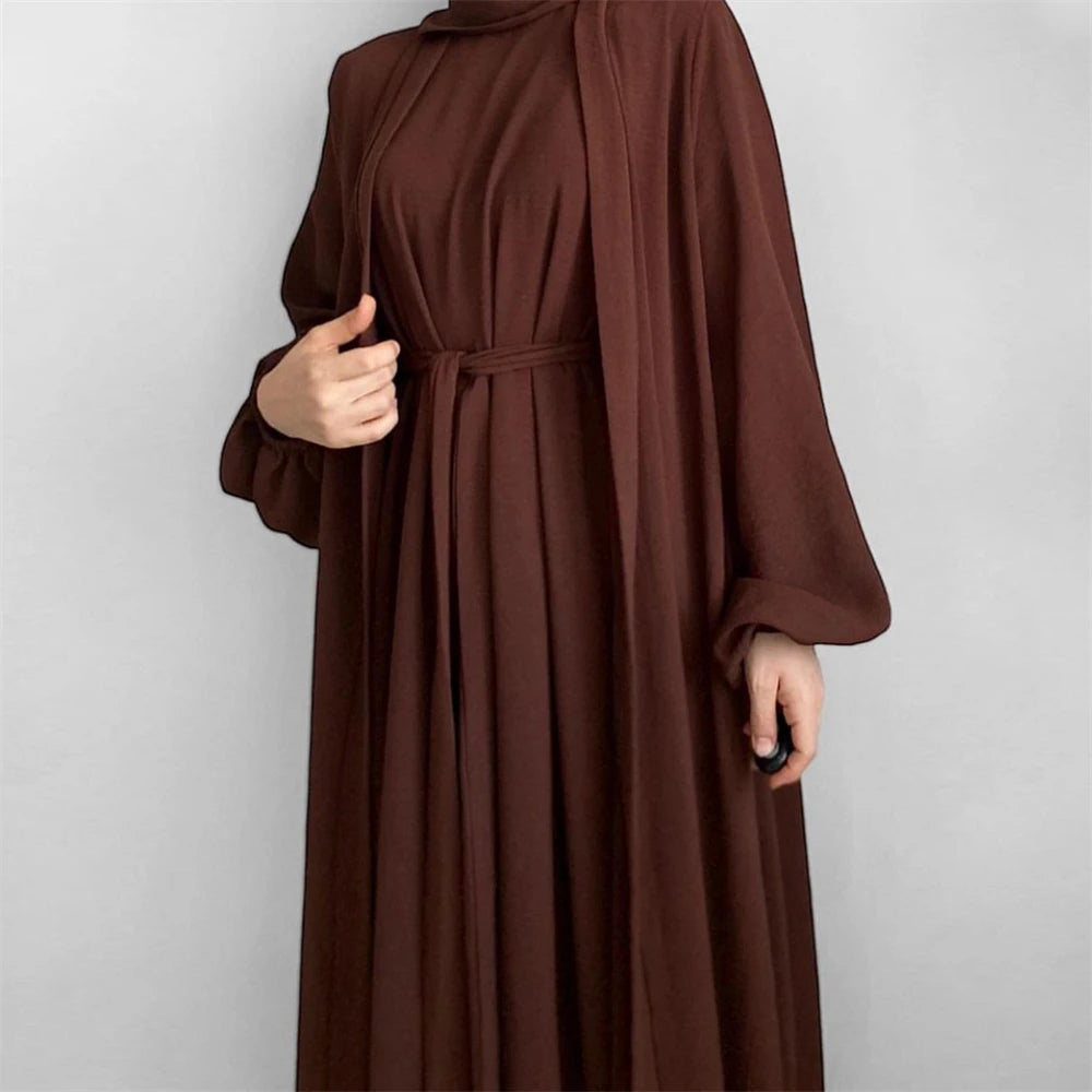 Women's Arabian Polyester Full Sleeve Solid Pattern Casual Abaya