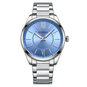 Men's Stainless Steel  Bracelet Clasp Round Shape Luminous Watch