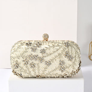 Women's Polyester Hasp Closure Rhinestone Vintage Party Bag