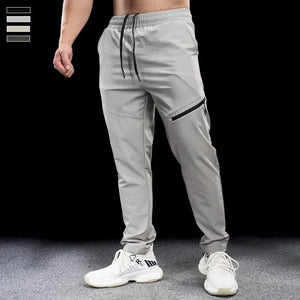 Men's Spandex Drawstring Closure Quick-Drying Gymwear Trousers