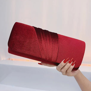 Women's Silk Hasp Closure Solid Pattern Trendy Wedding Clutch