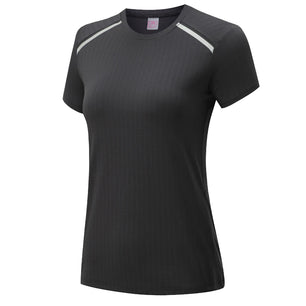 Women's Polyester O-Neck Short Sleeves Fitness Yoga Workout Top