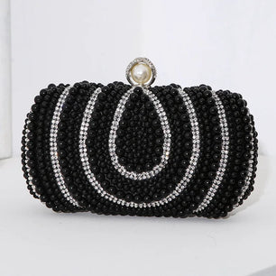 Women's Polyester Hasp Closure Pearl Pattern Vintage Clutch