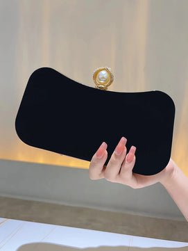 Women's Velvet Hasp Closure Sequined Classic Wedding Clutch