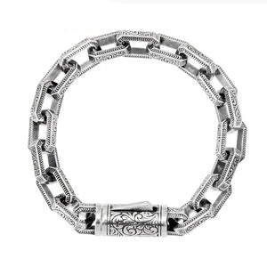 Men's 100% 925 Sterling Silver Geometric Shaped Classic Bracelet