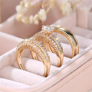 Women's Cubic Zirconia Geometric Shape Prong Setting Trendy Ring