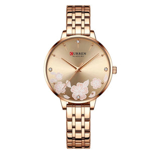 Women's Stainless Steel Round Shaped Waterproof Luxury Watch