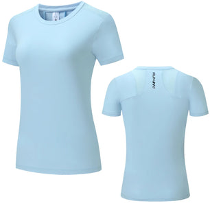 Women's Polyester O-Neck Short Sleeves Breathable Workout Top