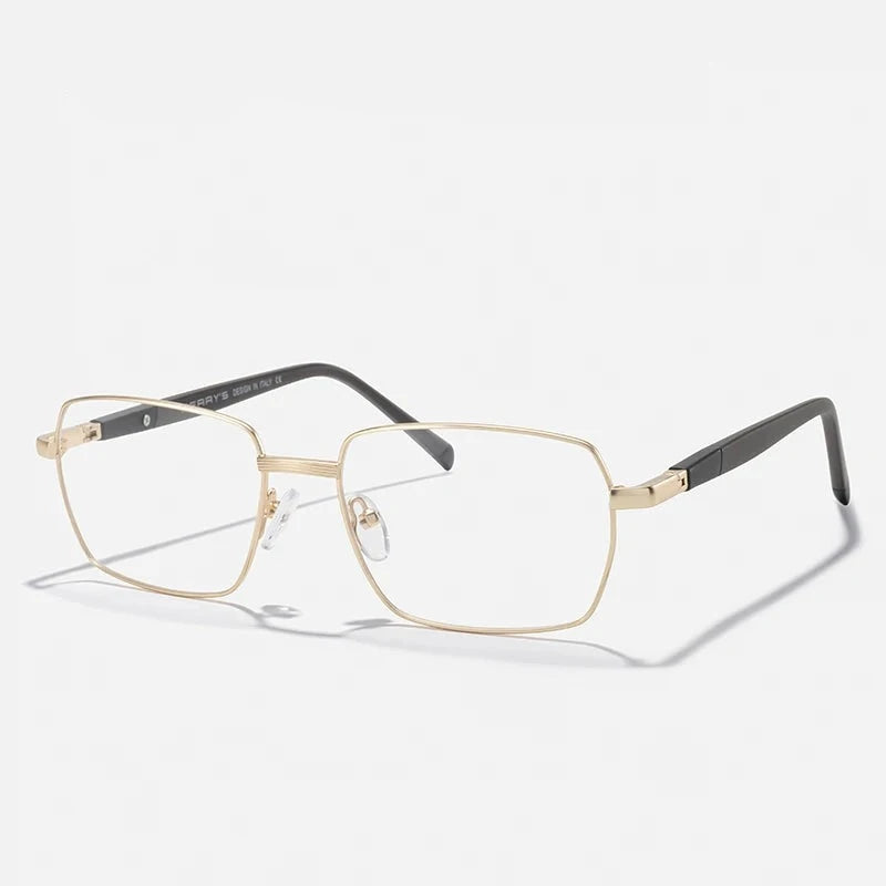 Men's Titanium Alloy Frame Full-Rim Square Shaped Trendy Glasses