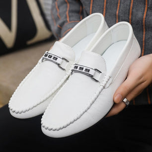 Men's PU Round Toe Slip-On Closure Breathable Casual Wear Shoes