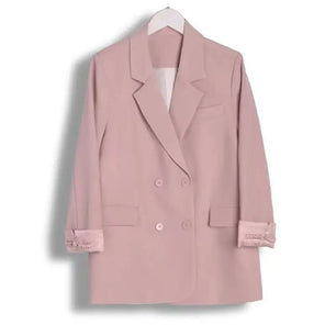 Women's Cotton Notched Long Sleeves Single Breasted Blazer