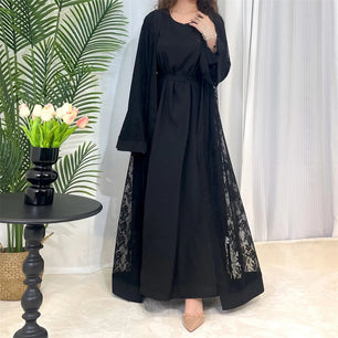 Women's Arabian Polyester Full Sleeve Printed Pattern Casual Abaya