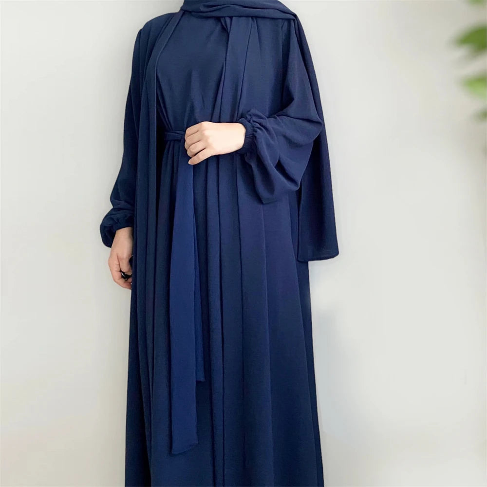 Women's Arabian Polyester Full Sleeve Solid Pattern Casual Abaya