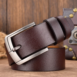 Men's PU Pin Buckle Closure Solid Pattern Luxury Vintage Belts