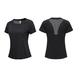 Women's Nylon O-Neck Short Sleeve Breathable Yoga Workout Top