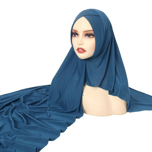 Women's Arabian Polyester Head Wrap Solid Pattern Elegant Hijabs