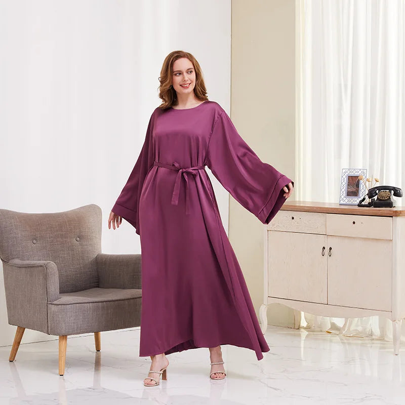 Women's Arabian Polyester Full Sleeves Solid Pattern Dresses