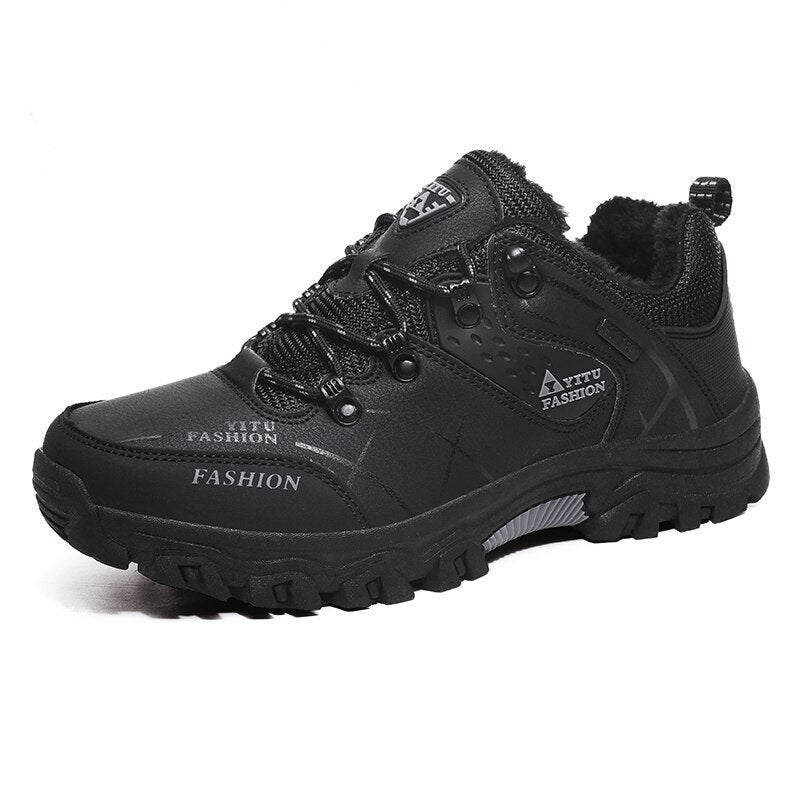 Men's PU Round Toe Waterproof Non-Slip Sports Wear Sneakers