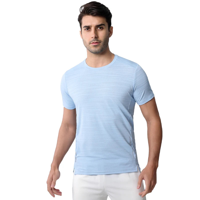 Men's Polyester Short Sleeve Pullover Closure Sportswear T-Shirt