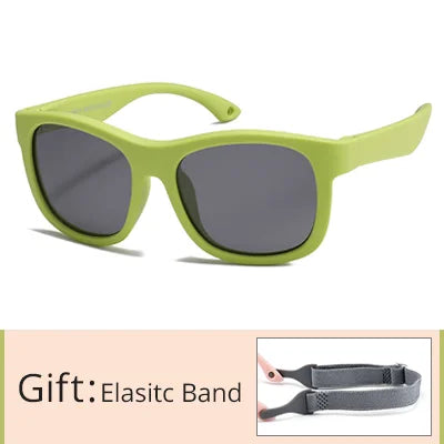 Kid's Acetate Frame Polycarbonate Lens Square Shaped Sunglasses