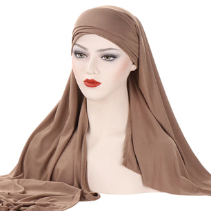 Women's Arabian Polyester Head Wrap Solid Pattern Elegant Hijabs