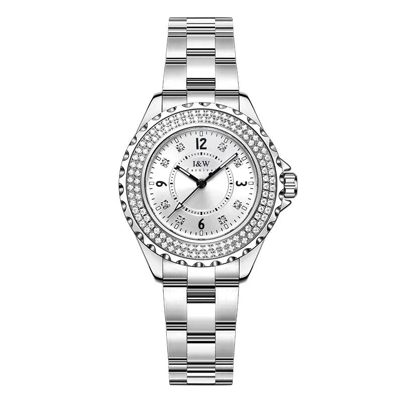 Women's Stainless Steel Round Shape Waterproof Luxury Watches