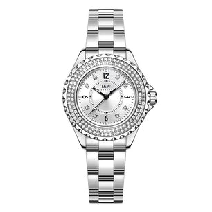 Women's Stainless Steel Round Shape Waterproof Luxury Watches