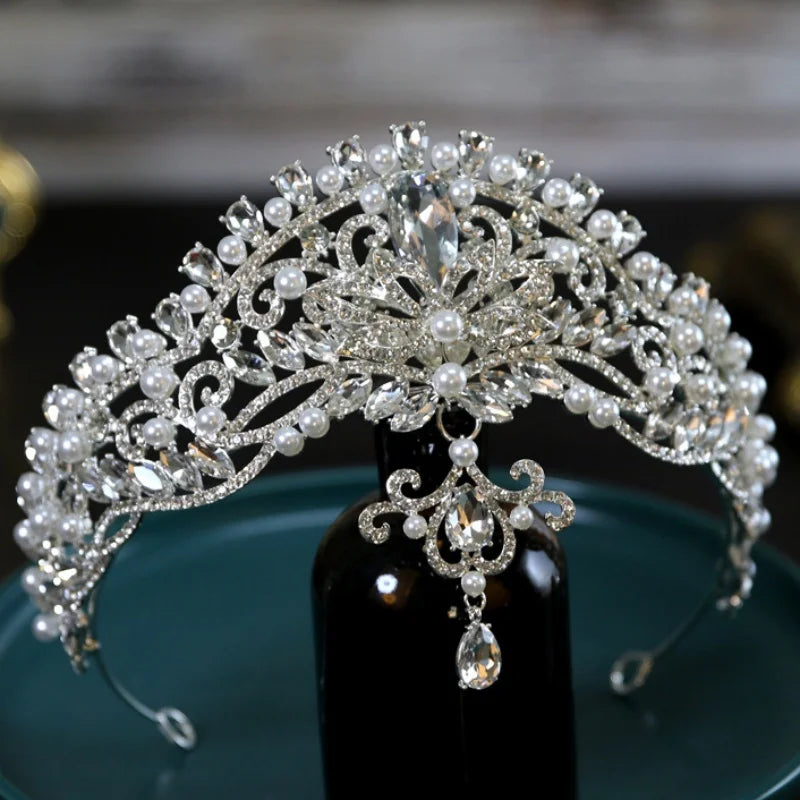 Women's Zinc Alloy Water Drop Pattern Tiaras Bridal Wedding Crown