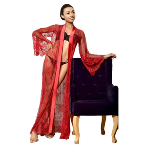 Women's Spandex V-Neck Long Sleeves Patchwork Sleepwear Dress