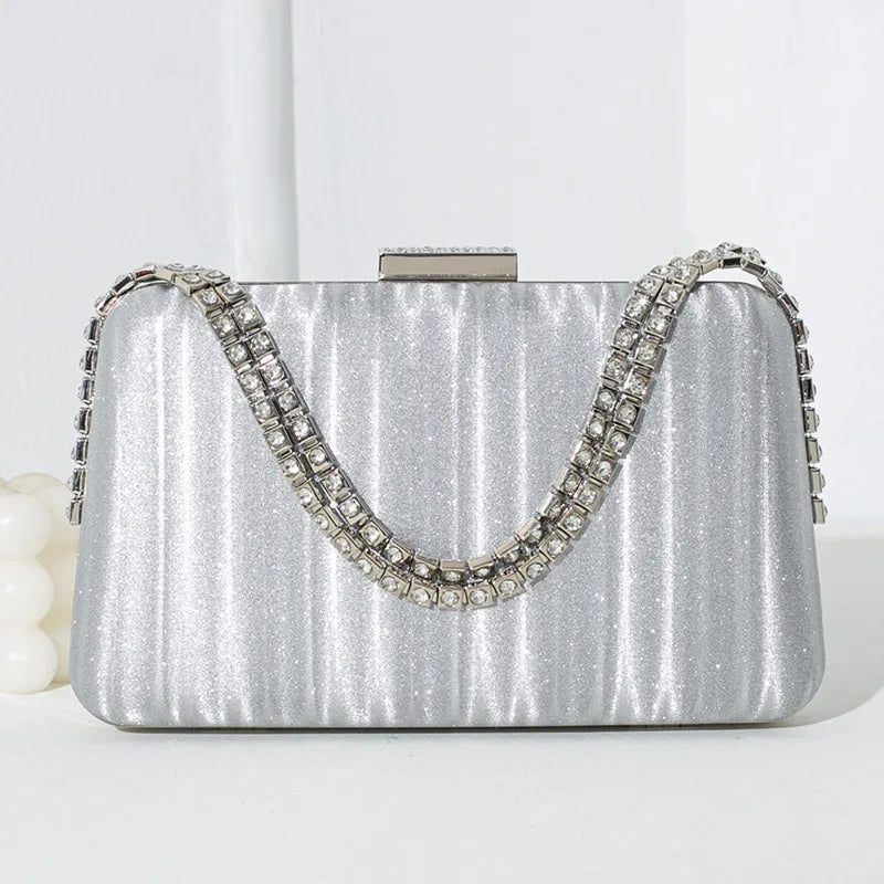 Women's PU Hasp Closure Rhinestone Luxury Bridal Wedding Clutch