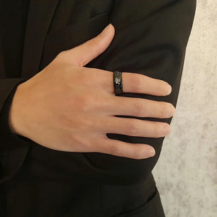Men's Metal Stainless Steel Round Shaped Trendy Wedding Rings