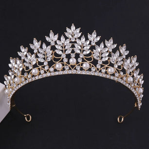 Women's Zinc Alloy Plant Pattern Tiaras Bridal Classic Crown