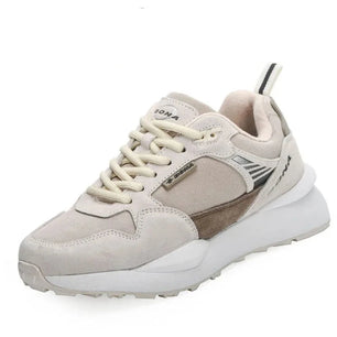 Women's Cotton Round Toe Lace-up Closure Sports Wear Sneakers