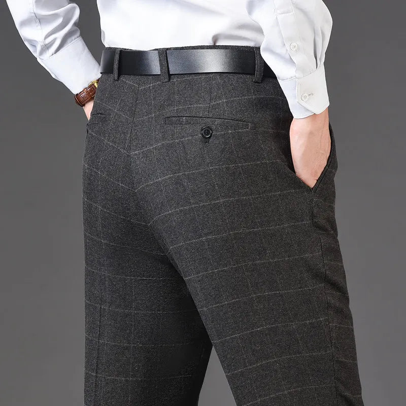 Men's Rayon Zipper Fly Closure Full Length Formal Wear Pants