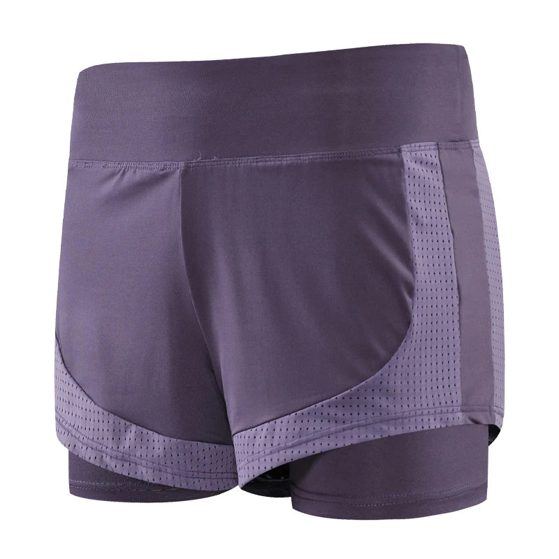 Women's Nylon Solid Pattern Breathable Gym Wear Trendy Shorts