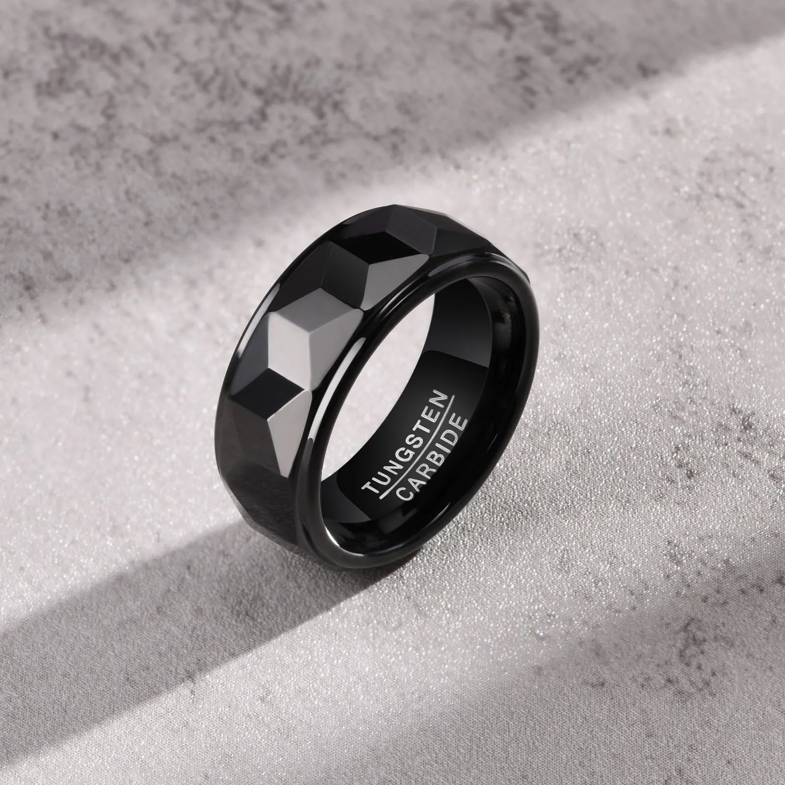 Men's Metal Tungsten Geometric Shaped Trendy Bridegroom Ring