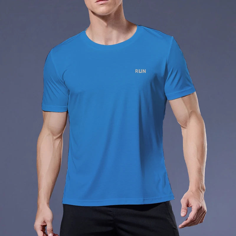 Men's Polyester Short Sleeve Pullover Closure Sportswear T-Shirt