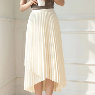 Women's Polyester High Waist Pleated Pattern Casual Wear Skirts