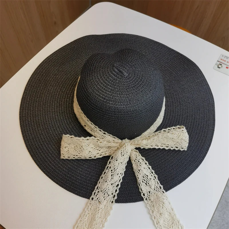 Women's Cotton Solid Pattern Glamorous Sun Protection Brim Hat